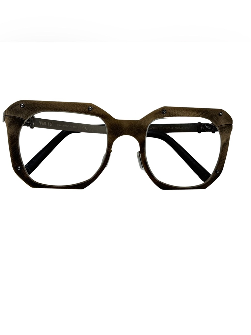 Pugnale Signorino Cross Frosted Nickel Eyeglass Frame 2019 Handmade in Italy